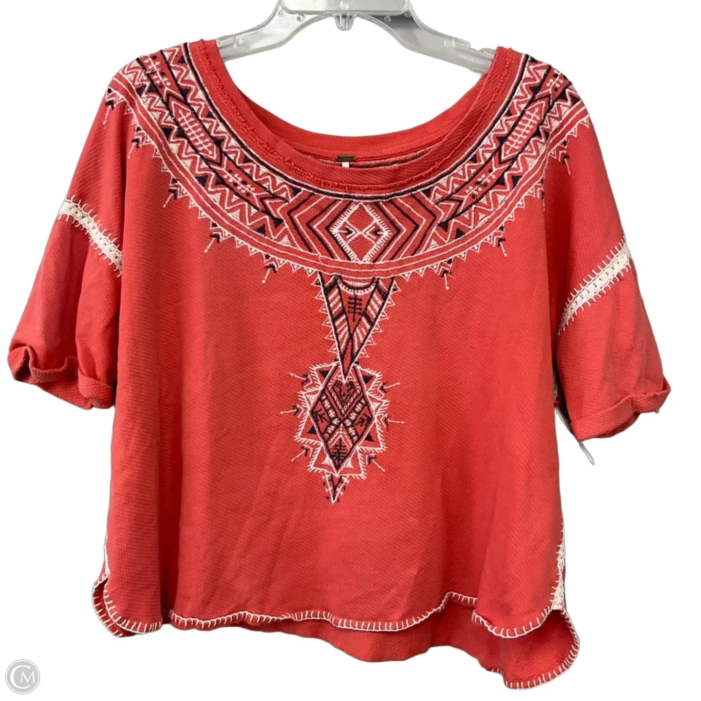 Top Short Sleeve By Free People In Peach, Size: M