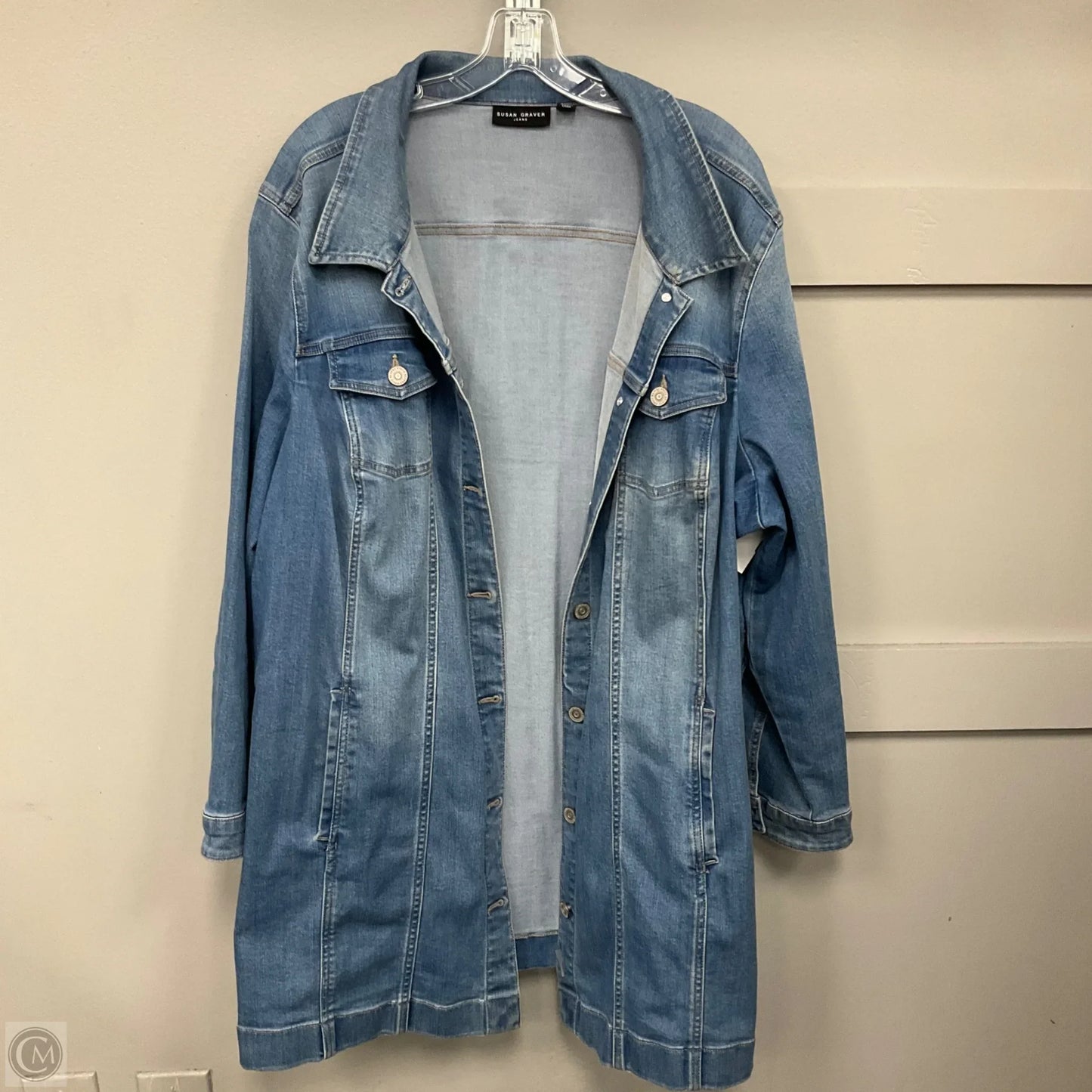 Jacket Denim By Susan Graver In Blue Denim, Size: 3x