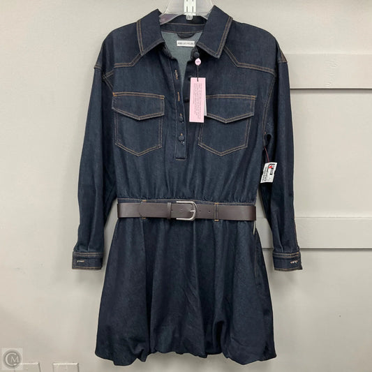 Dress Casual Short By Avec Les Filles In Blue Denim, Size: 12