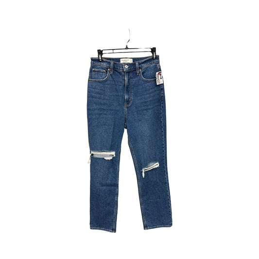 Jeans Straight By Abercrombie And Fitch In Blue Denim, Size: 4