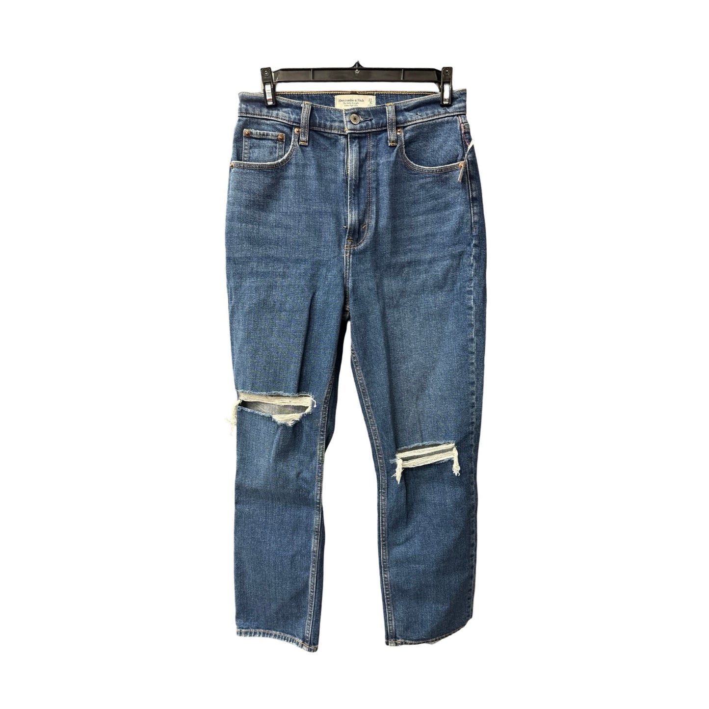 Jeans Straight By Abercrombie And Fitch In Blue Denim, Size: 4