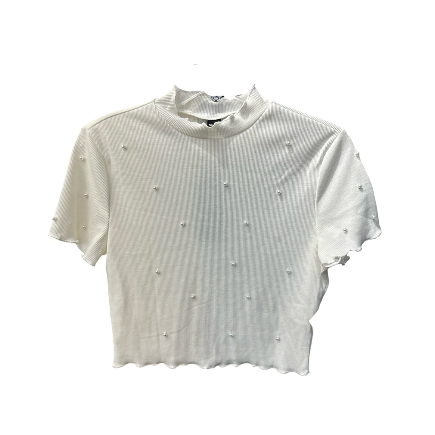 Top Short Sleeve By Shein In White, Size: L