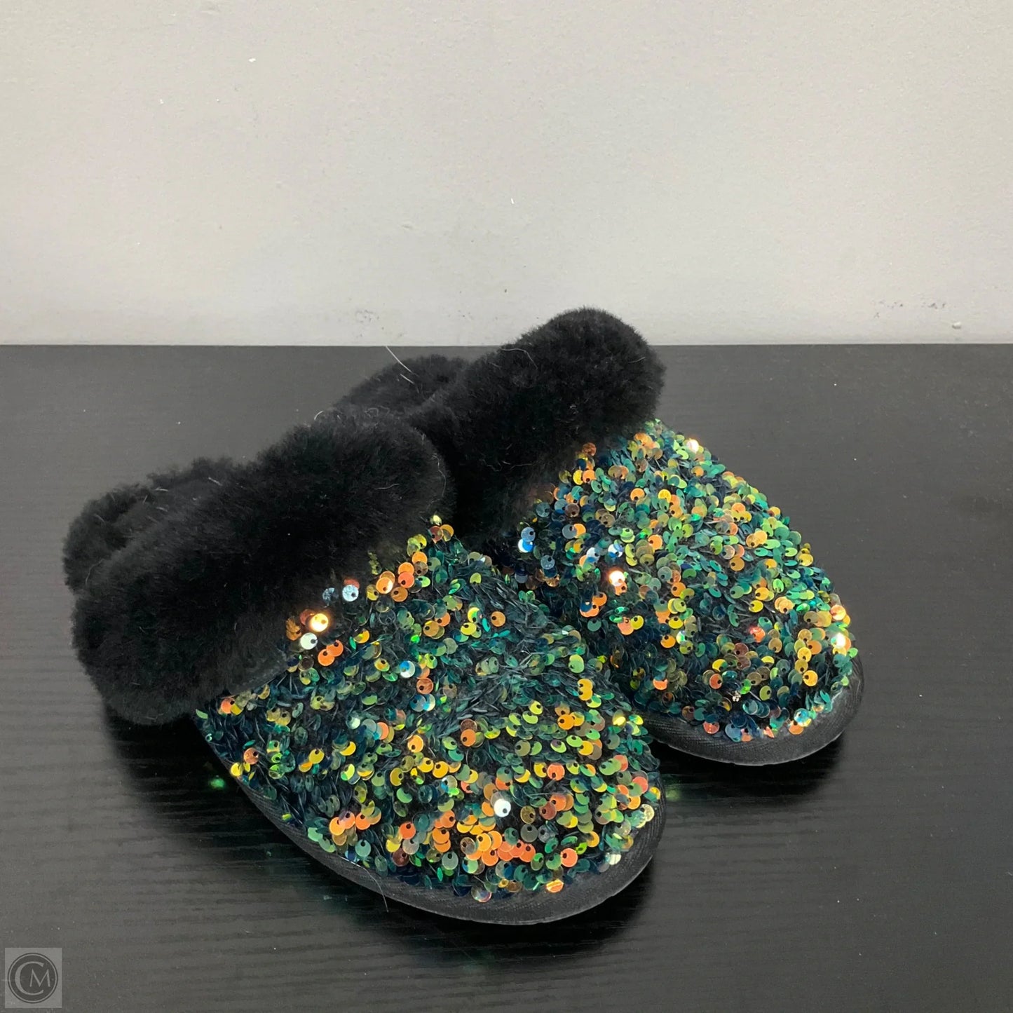 Slippers Designer By Ugg In Black, Size: 6