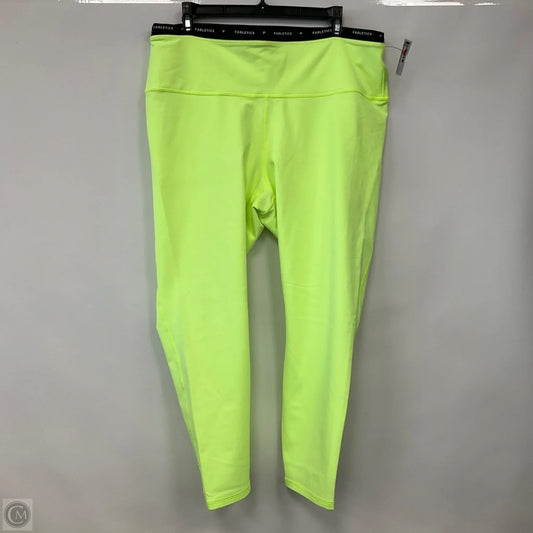Athletic Leggings By Fabletics In NEON Yellow, Size: 2x