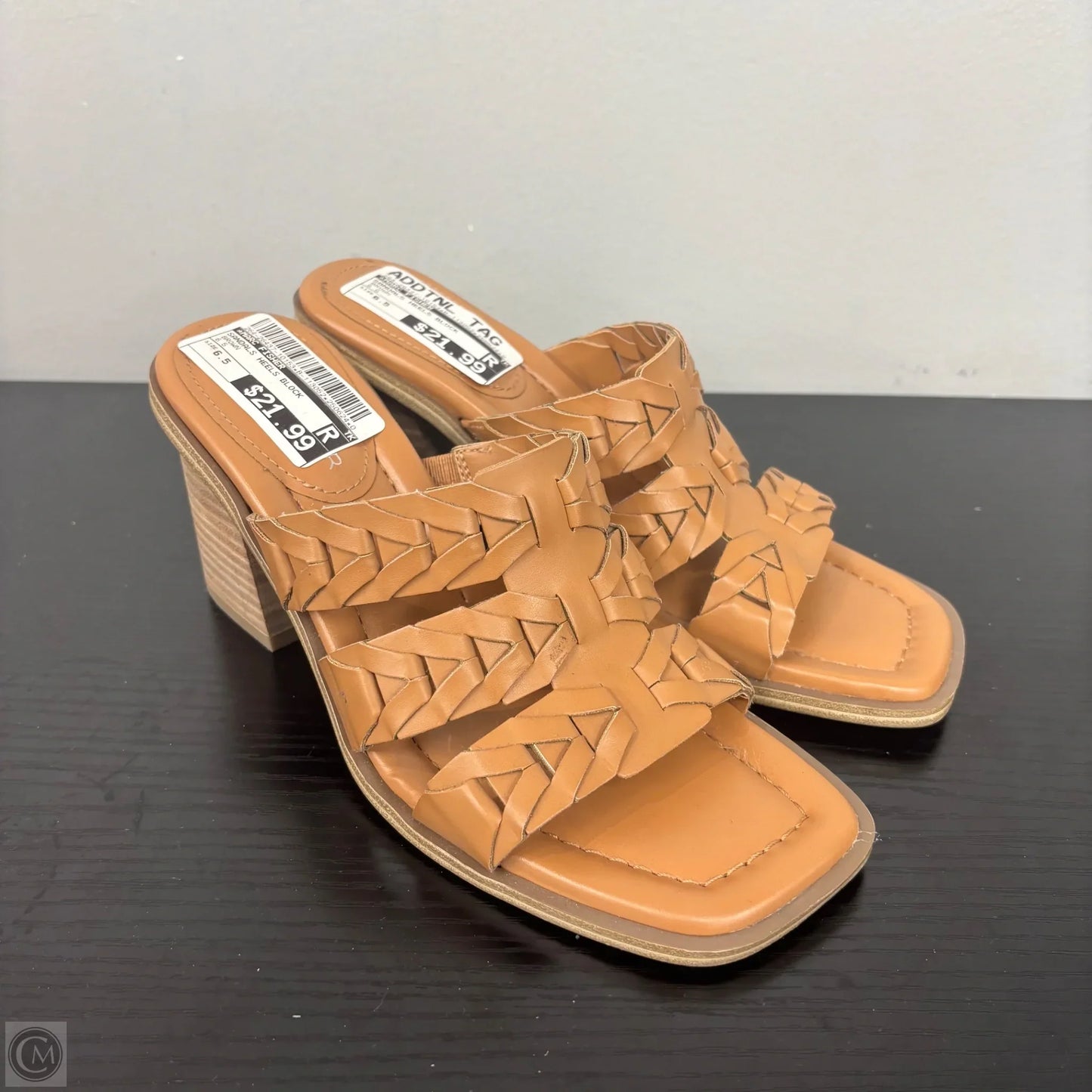 Sandals Heels Block By Marc Fisher In Brown, Size: 6.5