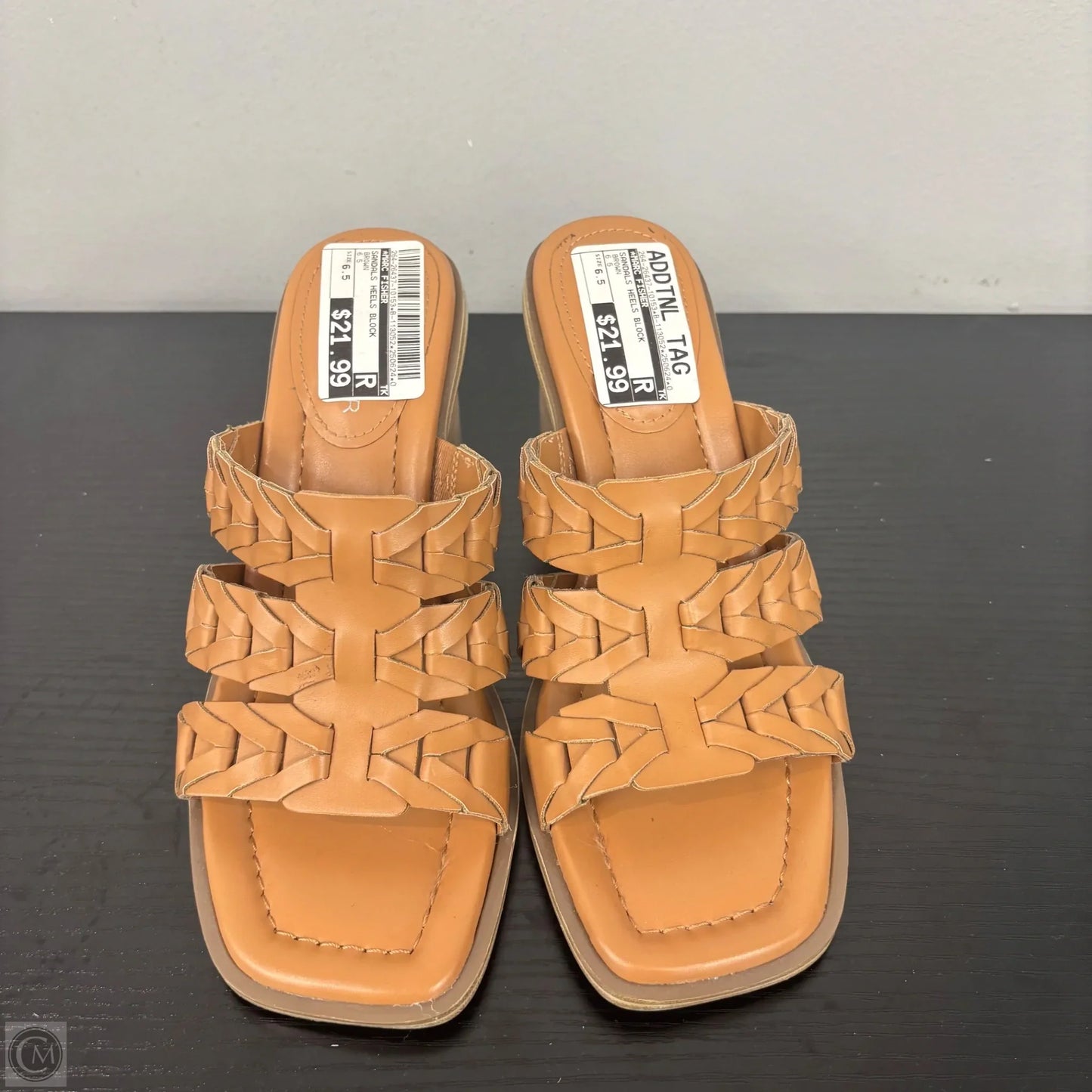 Sandals Heels Block By Marc Fisher In Brown, Size: 6.5