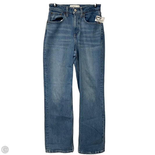 Jeans Straight By Abercrombie And Fitch In Blue Denim, Size: 0