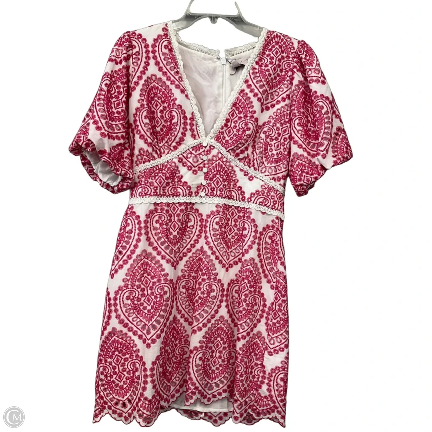 Dress Casual Short By Adelyn Rae In Pink & White, Size: M