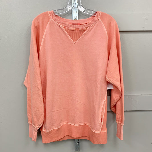 Top Long Sleeve Basic By Zenana Outfitters In Coral, Size: L