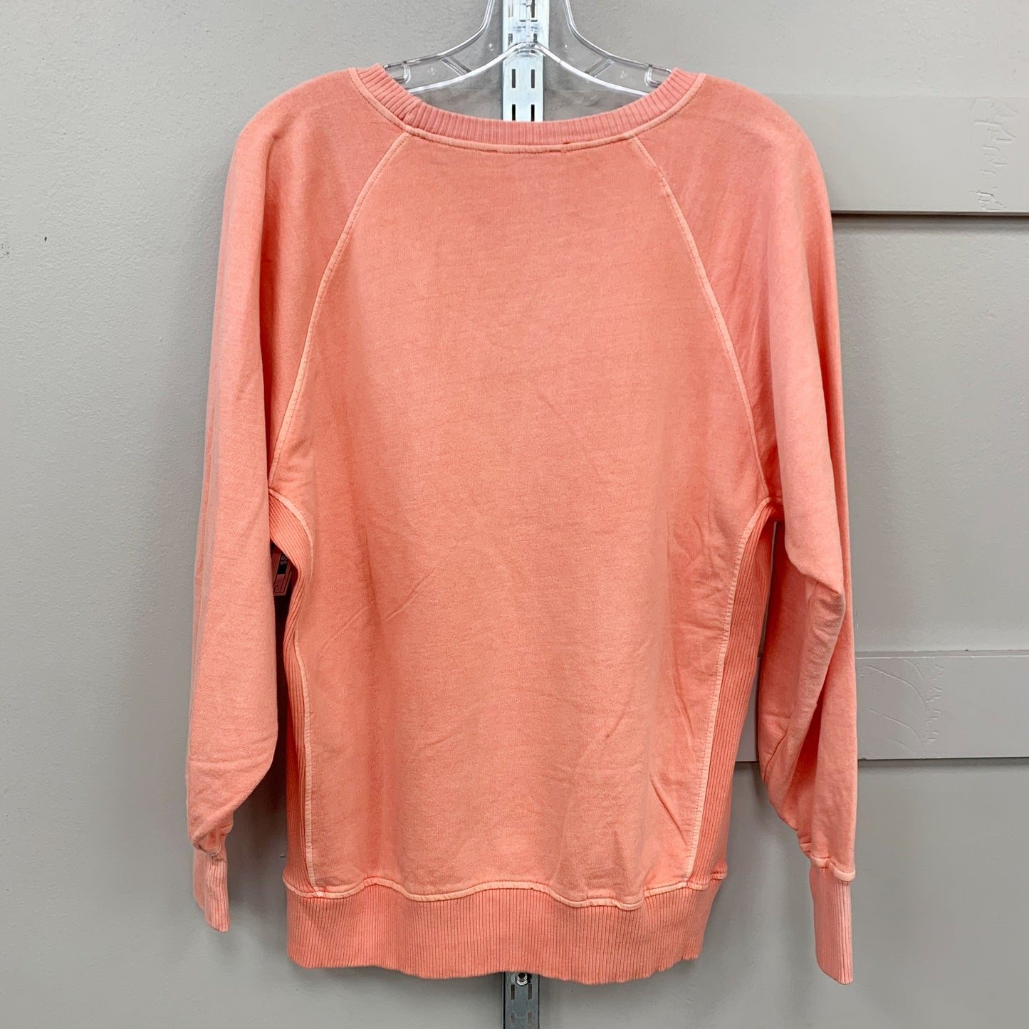 Top Long Sleeve Basic By Zenana Outfitters In Coral, Size: L