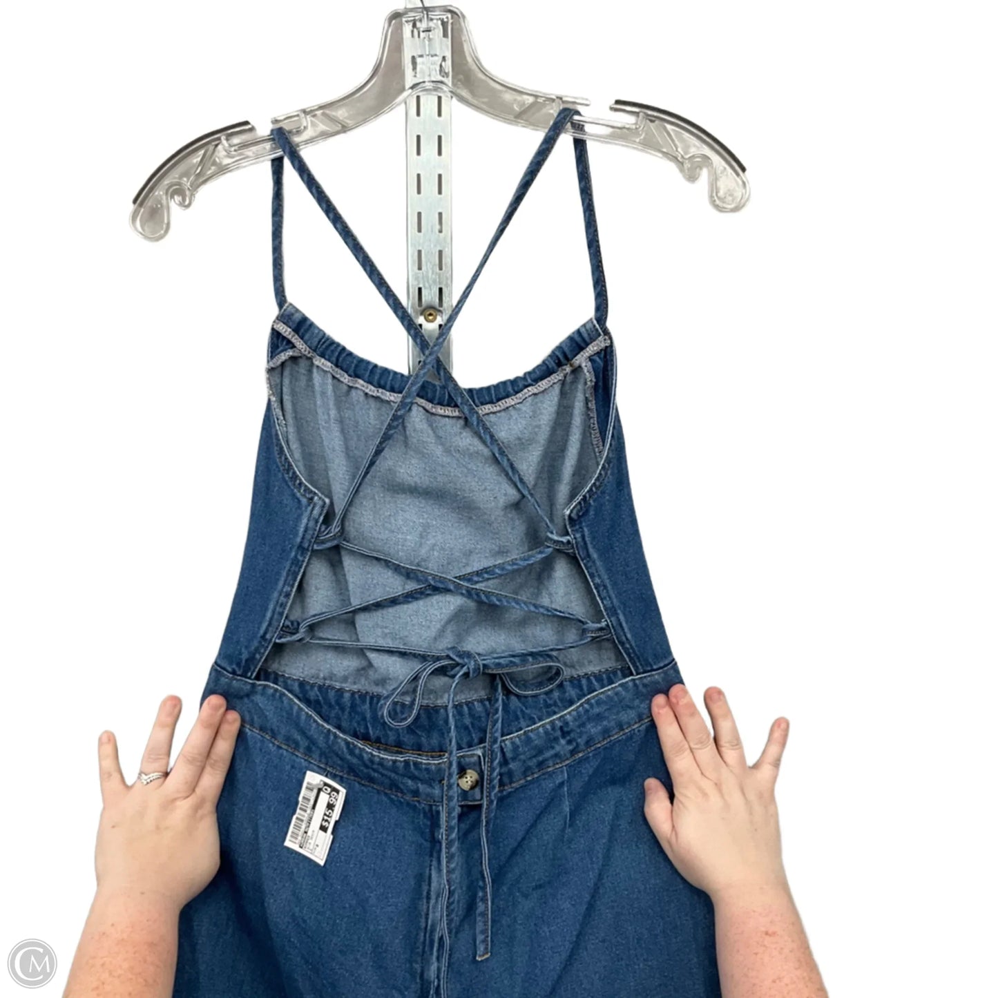 Romper By Urban Outfitters In Blue Denim, Size: 8