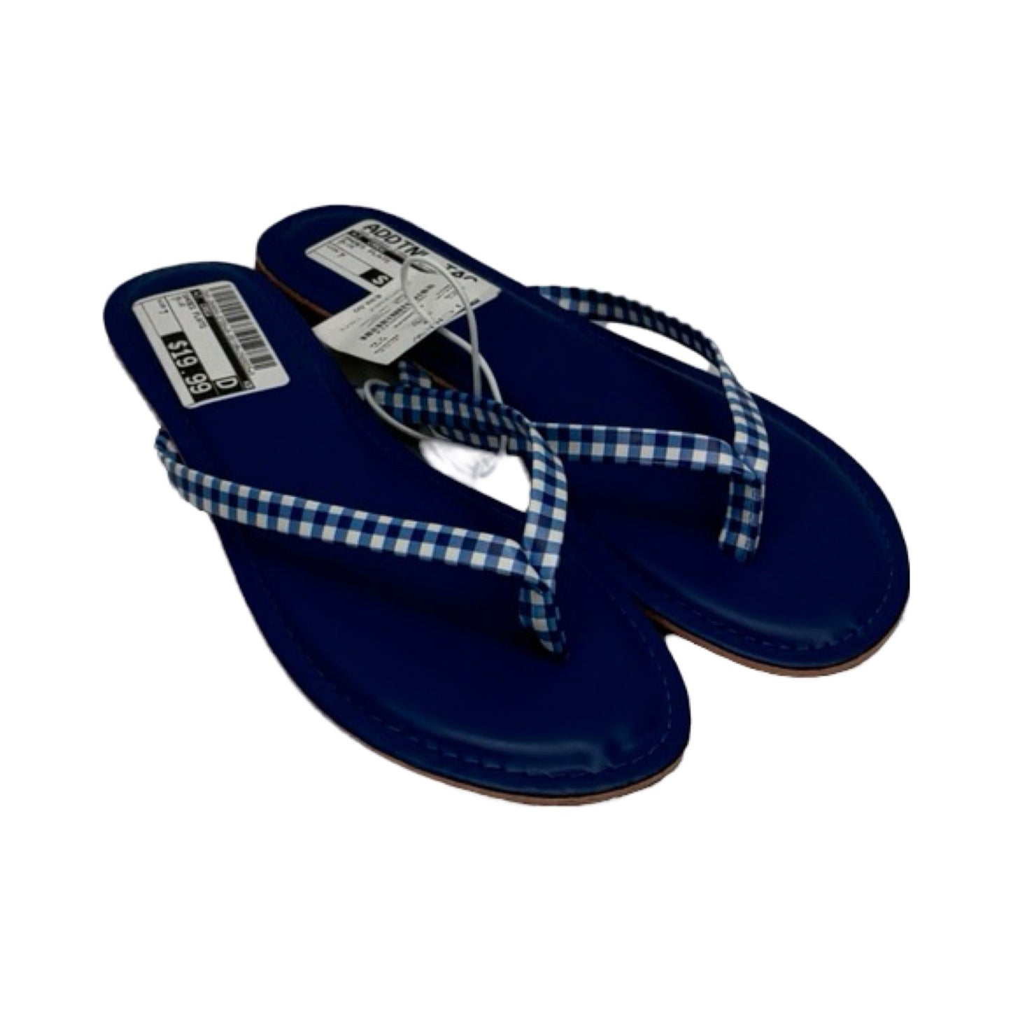 NWT Blue Gingham Sandals Flats  J. Crew, Size 7