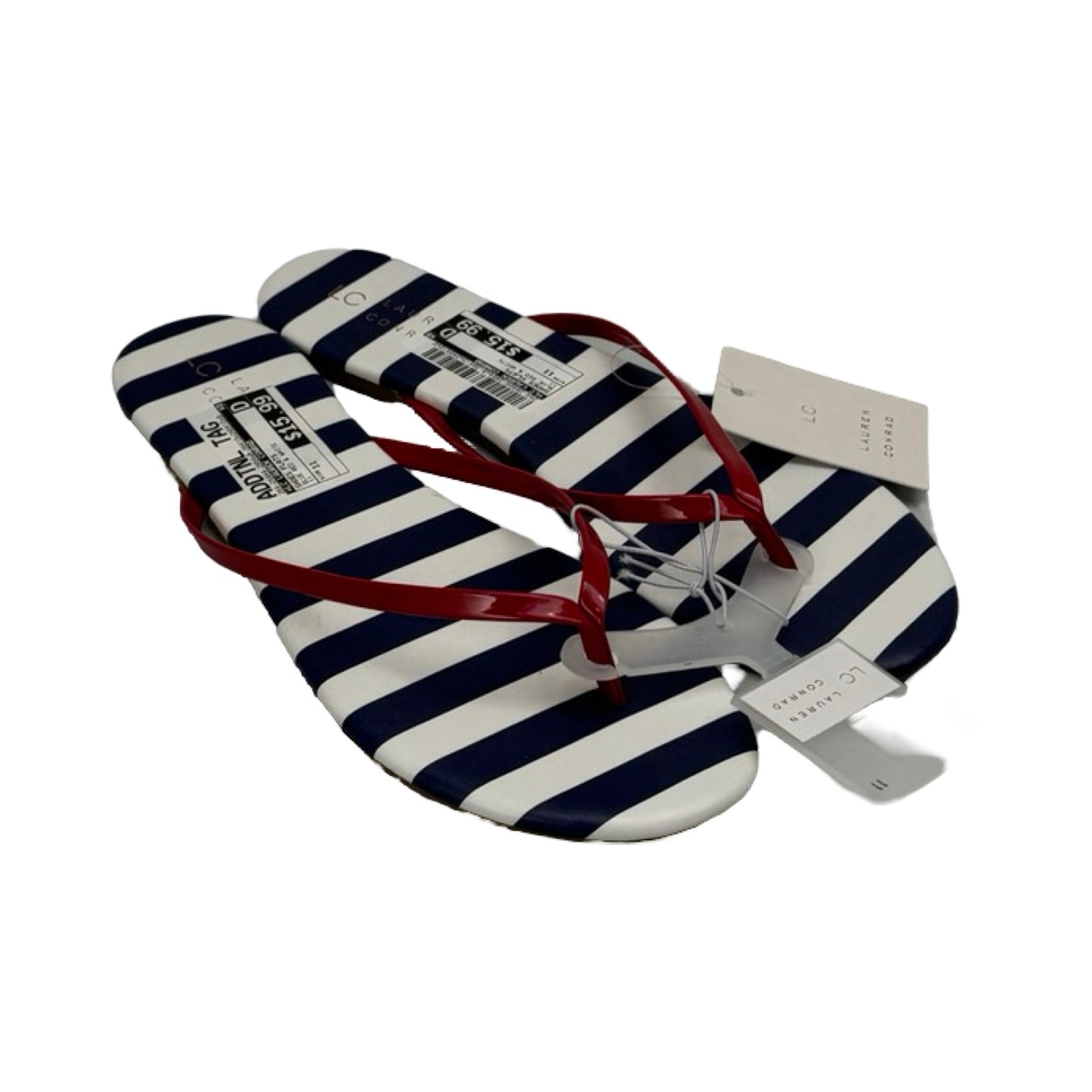 NWT Blue Red & White Sandals Flats Lc Lauren Conrad, Size 11