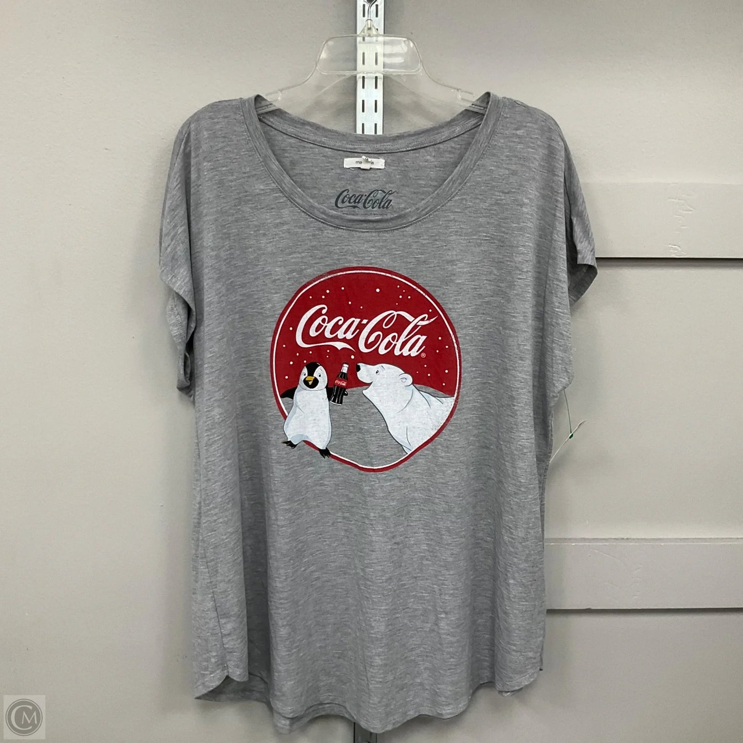 Top Short Sleeve By Maurices In Grey, Size: 1x