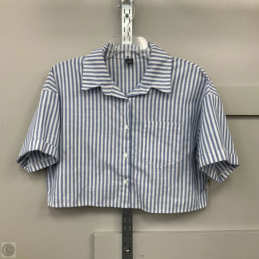Top Short Sleeve By Shein In Striped Pattern, Size: L