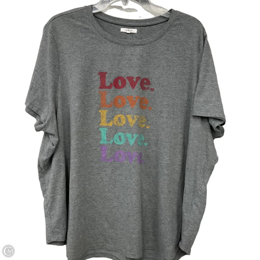 Top Short Sleeve By Maurices In Grey, Size: 3x