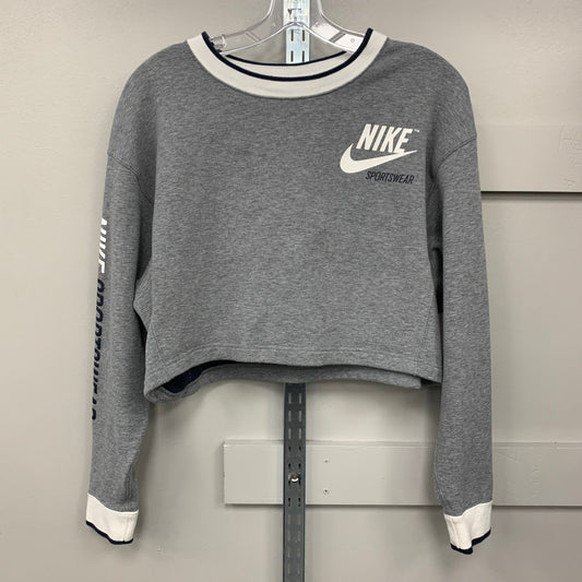 Athletic Top Long Sleeve Crewneck By Nike Apparel In Grey, Size: S