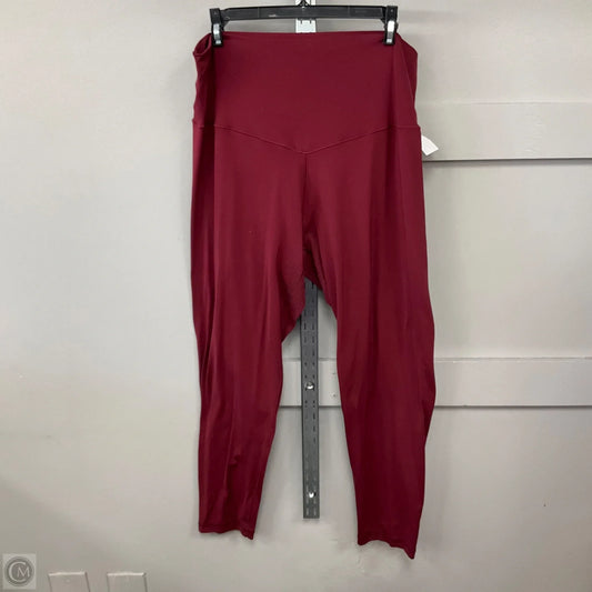Athletic Leggings By Aerie In Red, Size: Xxl