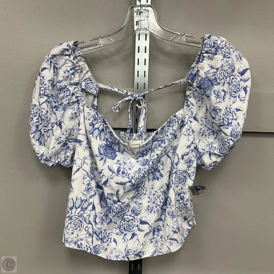 Top Short Sleeve By Altard State In Blue & White, Size: Xl