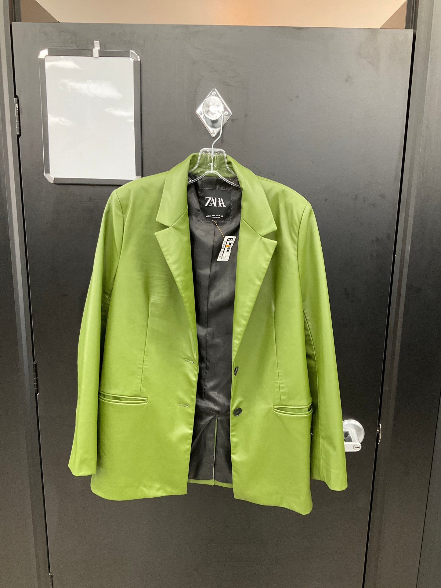 Coat Leather By Zara In Green, Size: S