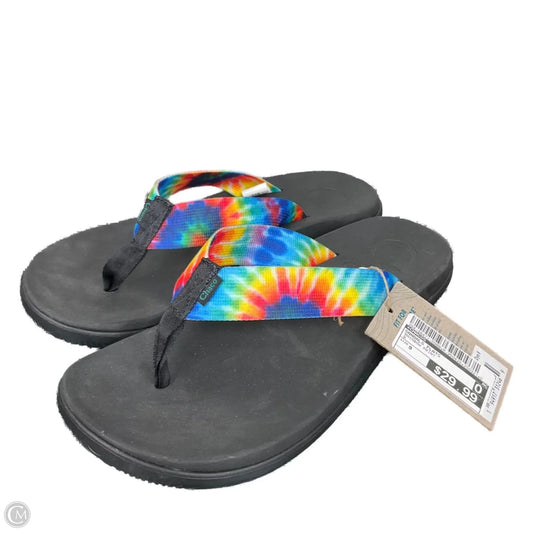 Sandals Flats By Chacos In Rainbow Print, Size: 9