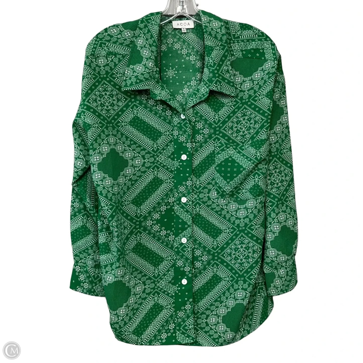 Top Long Sleeve By Acoa In Green, Size: S