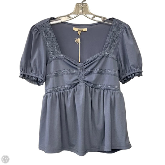 Top Short Sleeve By Gimmicks In Blue, Size: S