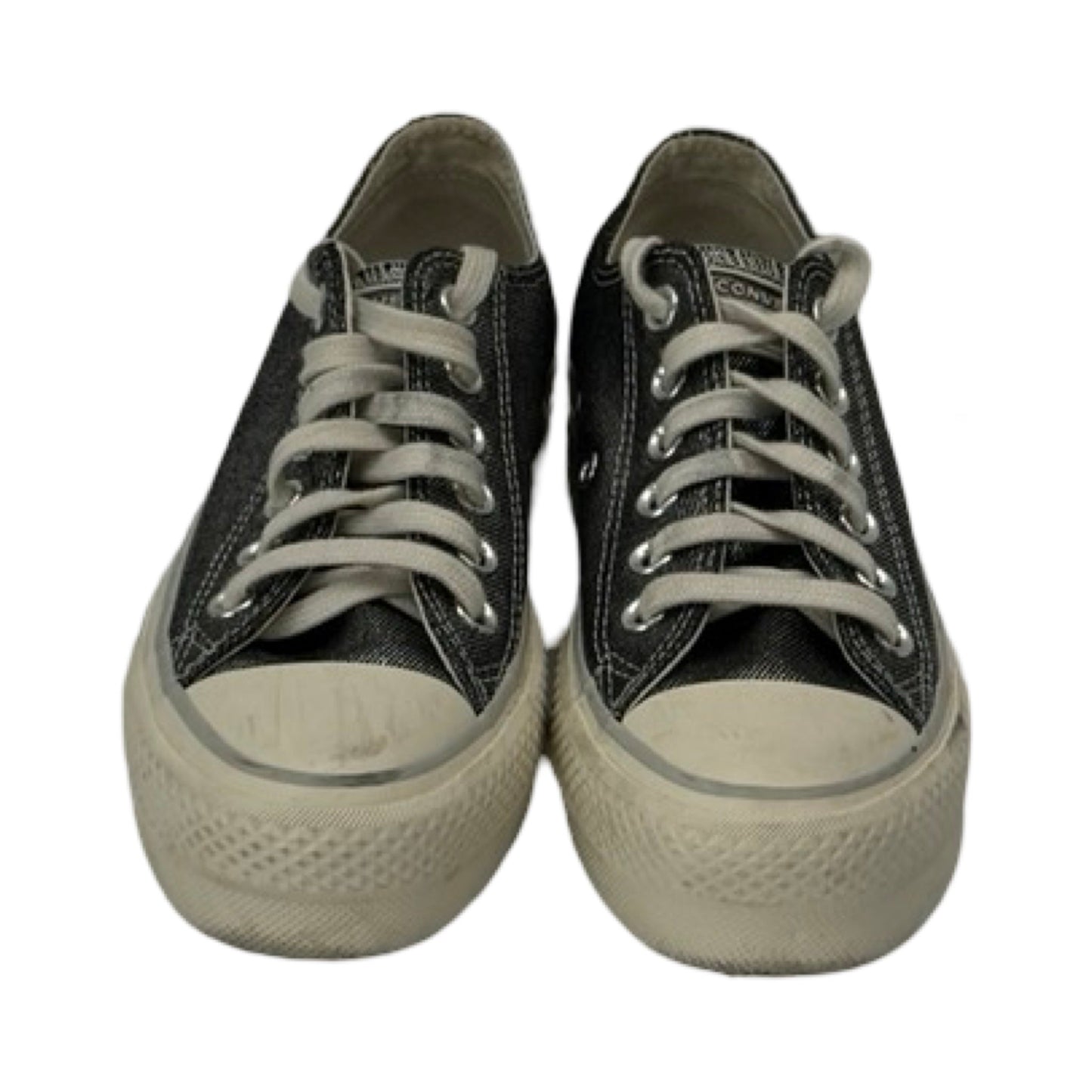 Silver & White Shoes Sneakers Platform Converse, Size 5