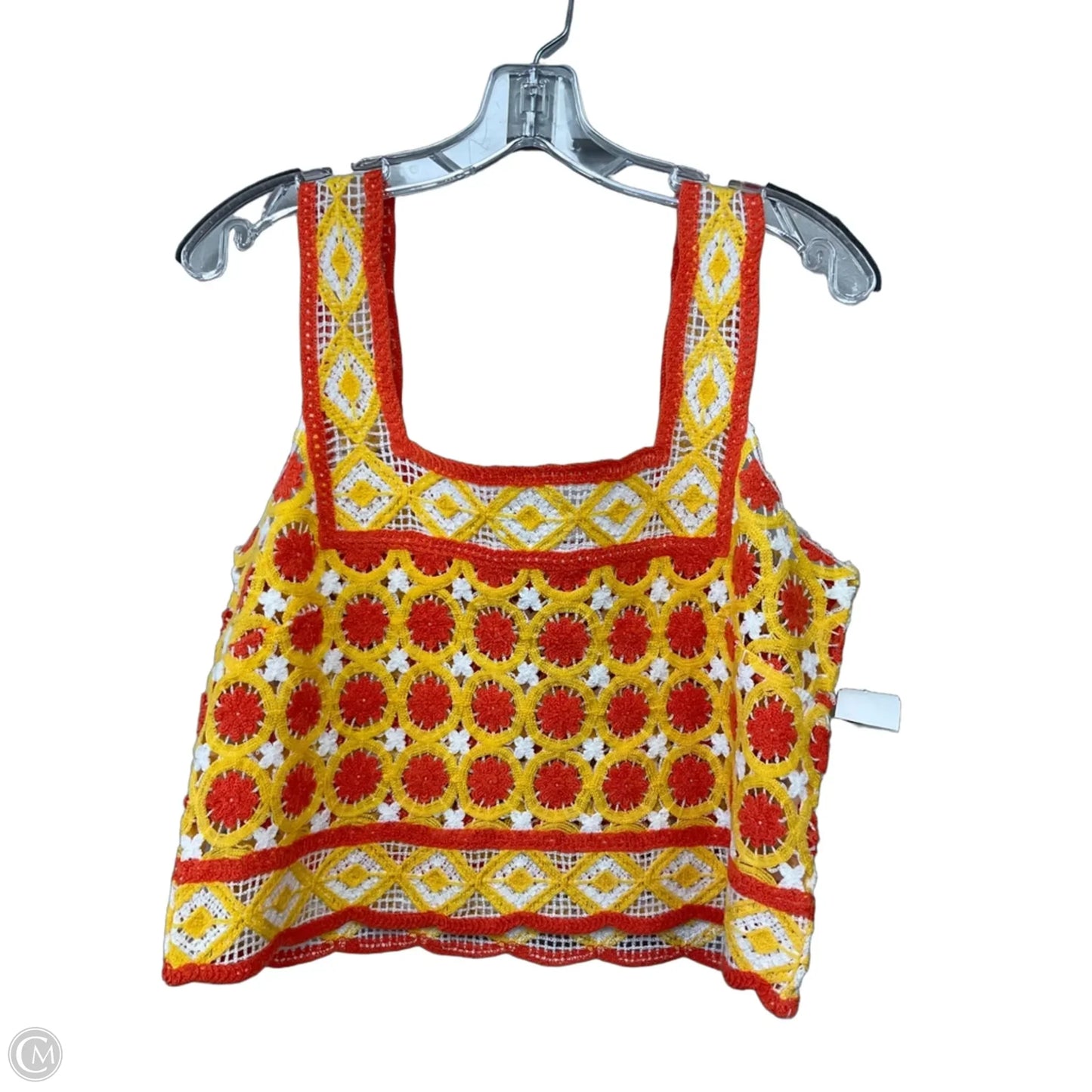 Top Sleeveless By Chelsea And Violet In Orange & Yellow, Size: M