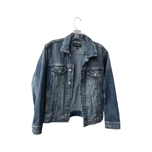 Jacket Denim By Lucky Brand In Blue Denim, Size: L