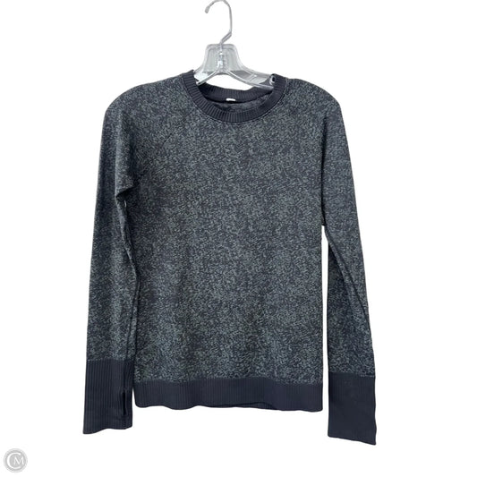 Athletic Top Long Sleeve Collar By Lululemon In Black, Size: 6