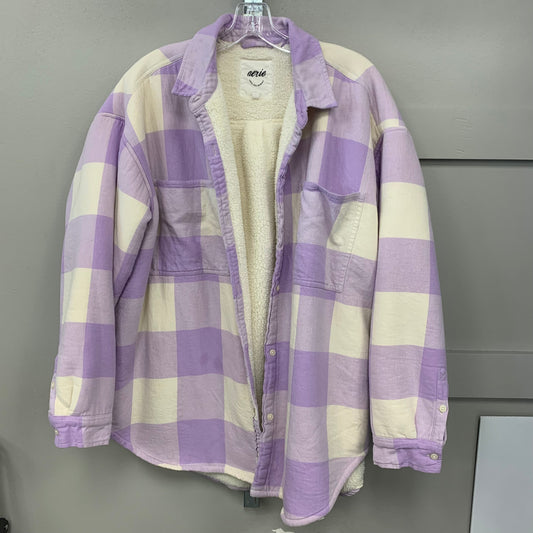 Jacket Shirt By Aerie In Plaid Pattern, Size: Xl