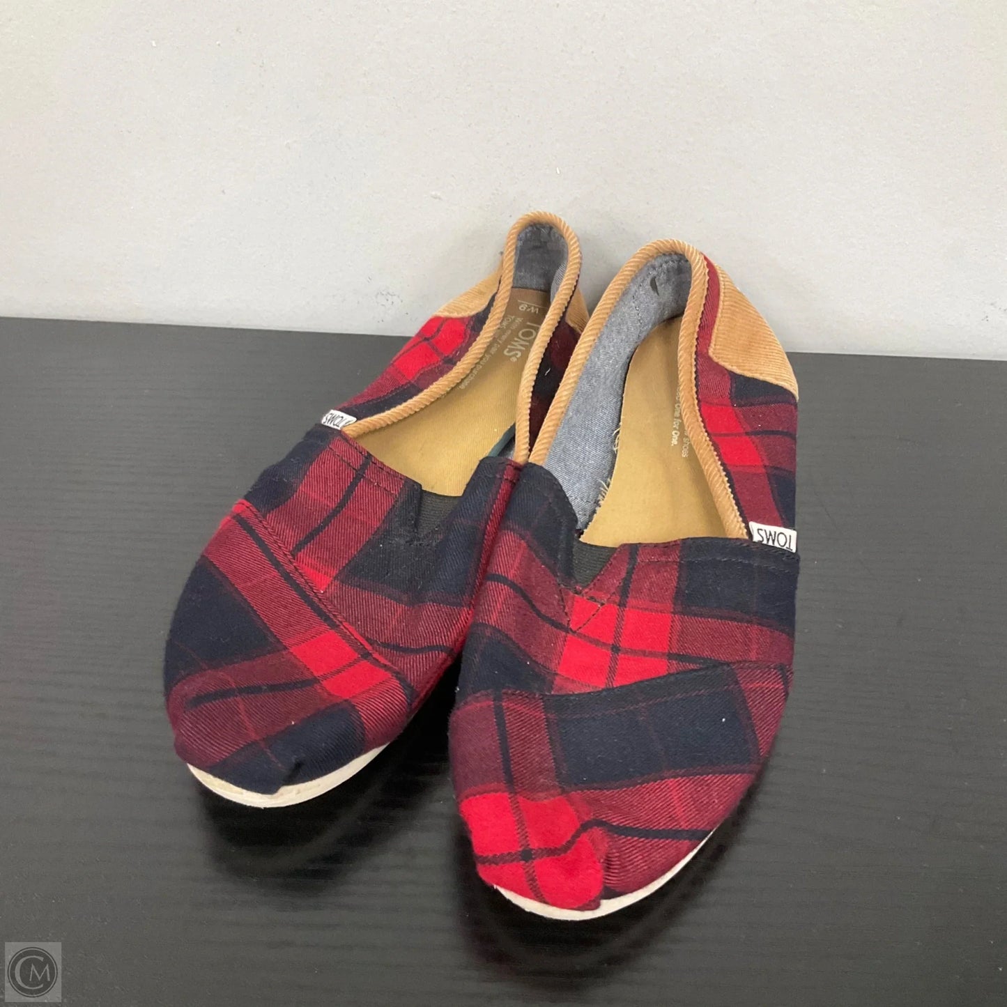 Shoes Flats By Toms In Plaid Pattern, Size: 9