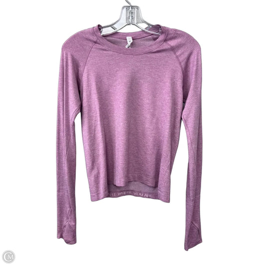 Athletic Top Long Sleeve Crewneck By Lululemon In Purple, Size: 6