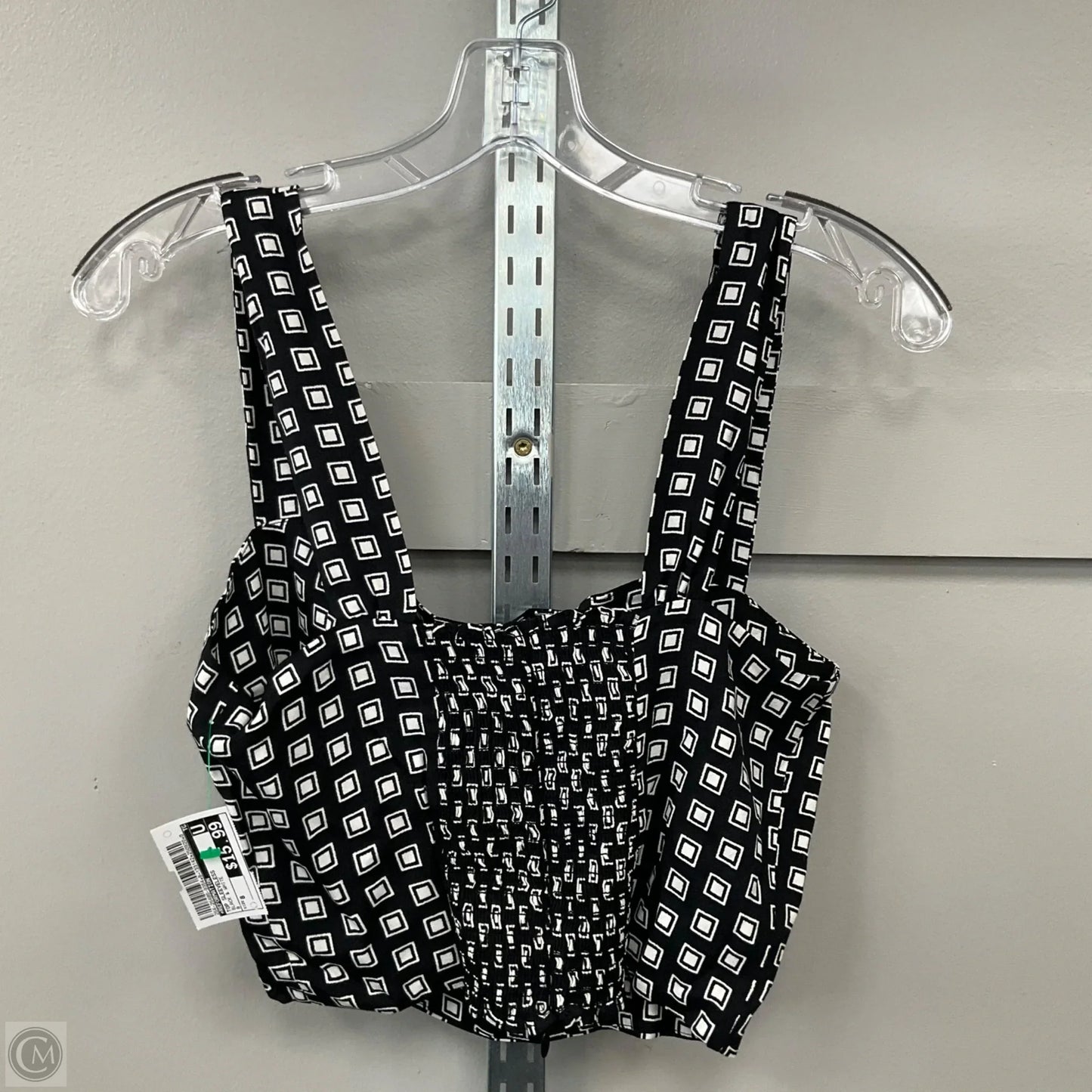 Top Sleeveless By Reformation In Black & White, Size: 8