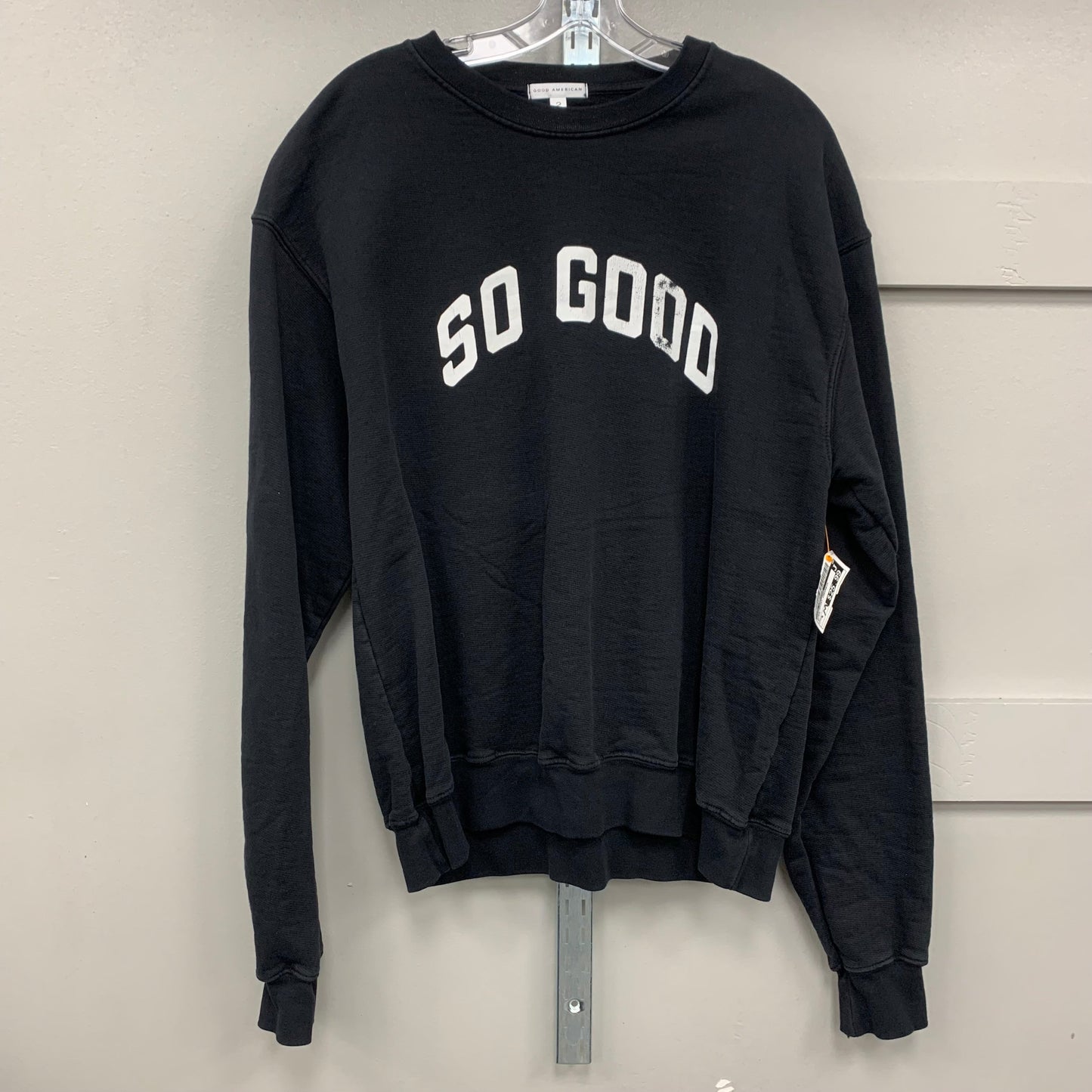 Sweatshirt Crewneck By Good American In Black, Size: 2 (M)