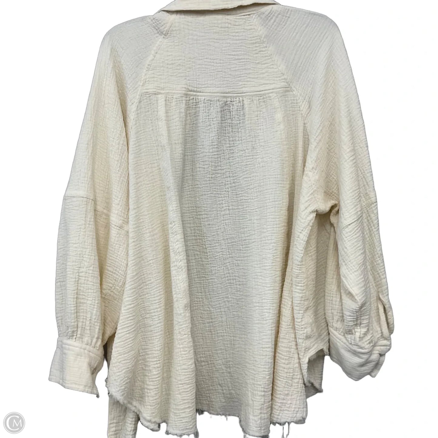 Top Long Sleeve By Clothes Mentor In Cream, Size: 1x