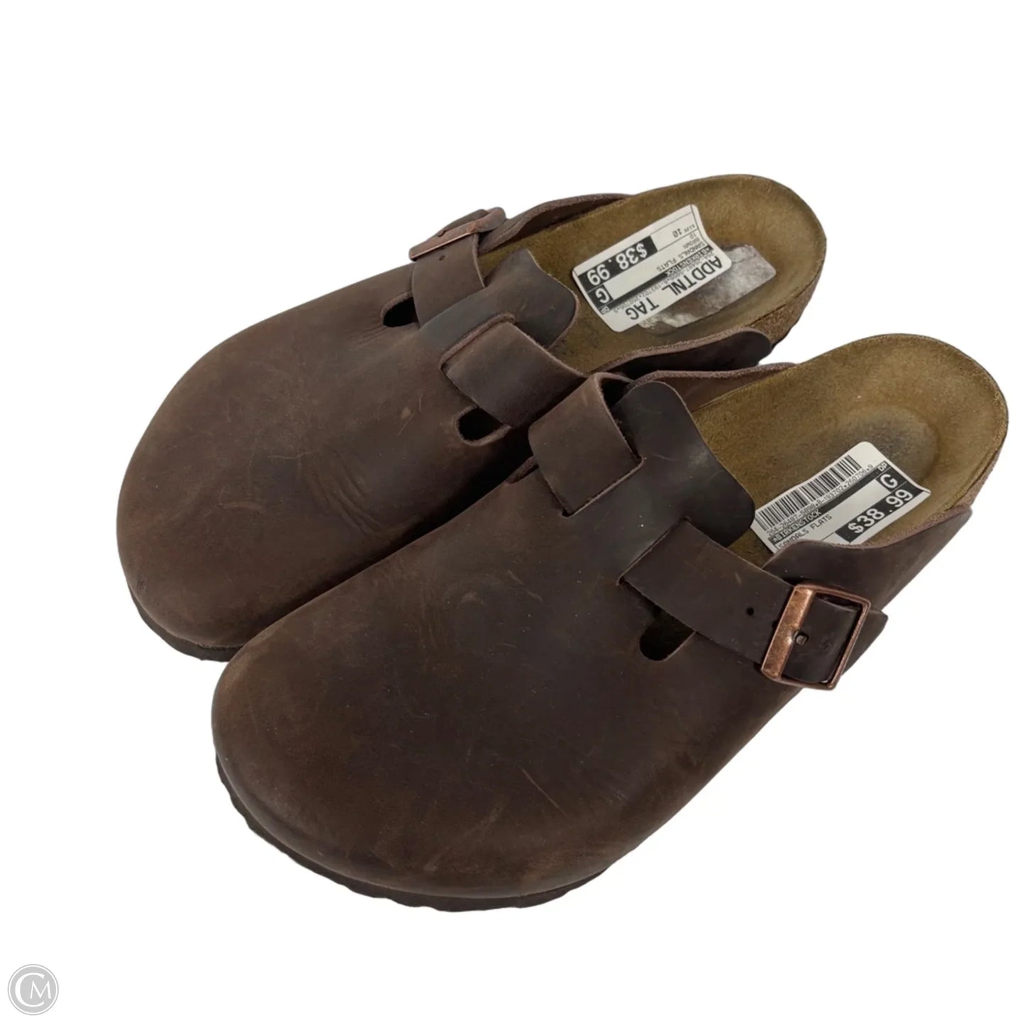 Sandals Flats By Birkenstock In Brown, Size: 10