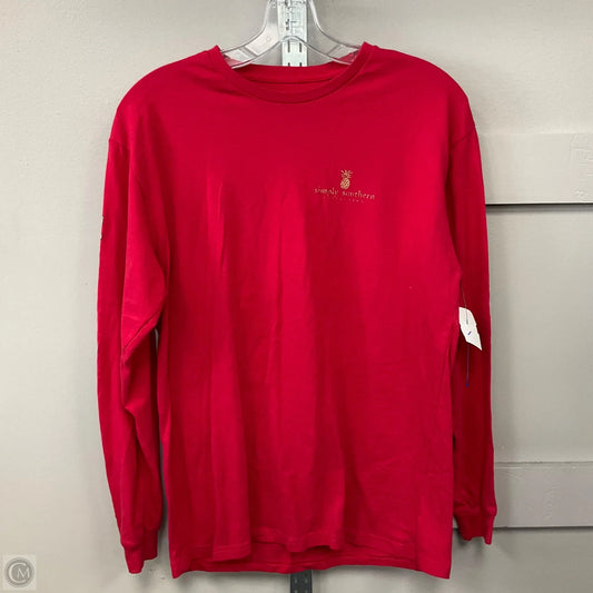 Top Long Sleeve Basic By Simply Southern In Red, Size: S