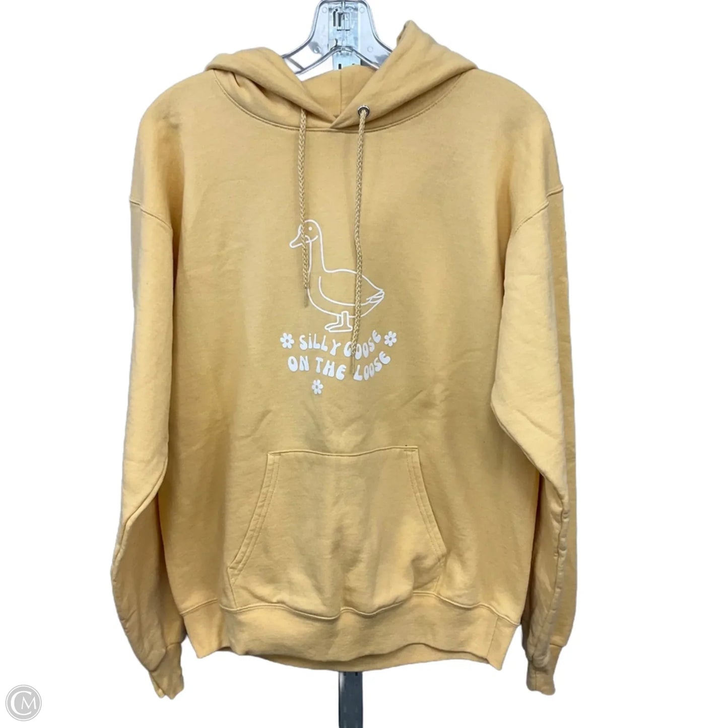 Sweatshirt Hoodie By Hanes In Yellow, Size: M