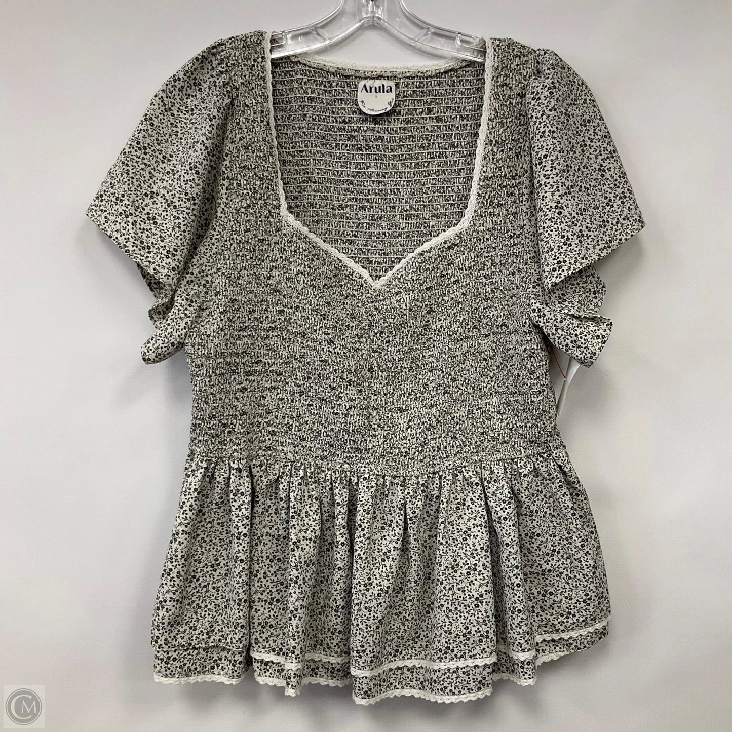 Top Short Sleeve By Arula In Black & White, Size: 1x