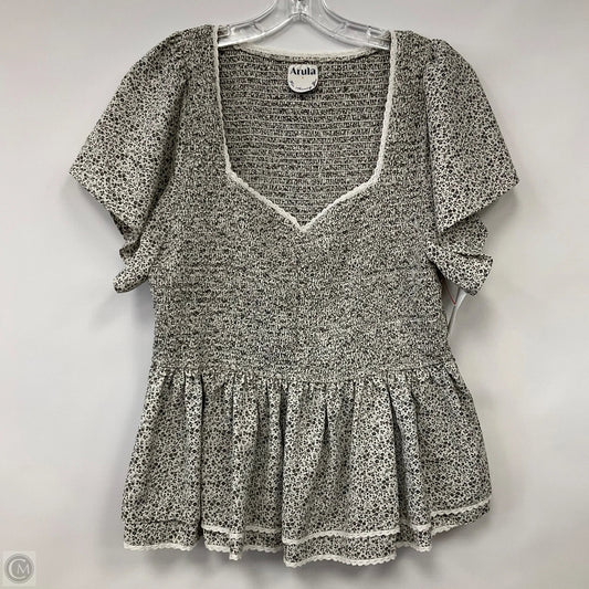 Top Short Sleeve By Arula In Black & White, Size: 1x