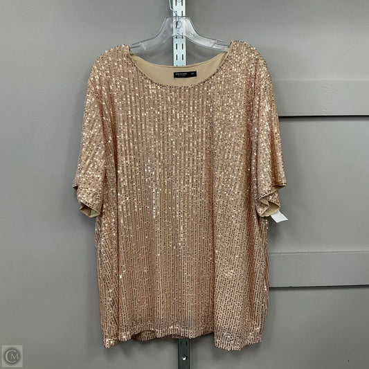 Top Short Sleeve By Shein In Gold, Size: 4x