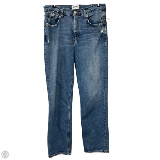 Jeans Straight By Agolde In Blue Denim, Size: 4