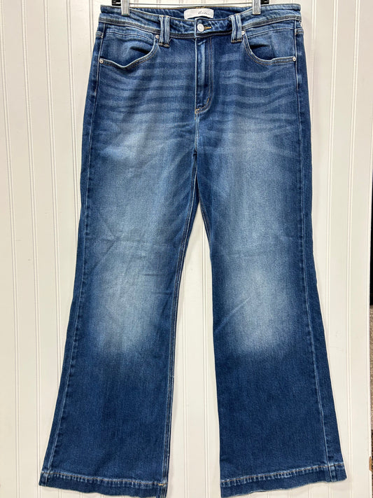 Jeans Wide Leg By Kancan In Blue Denim, Size:14