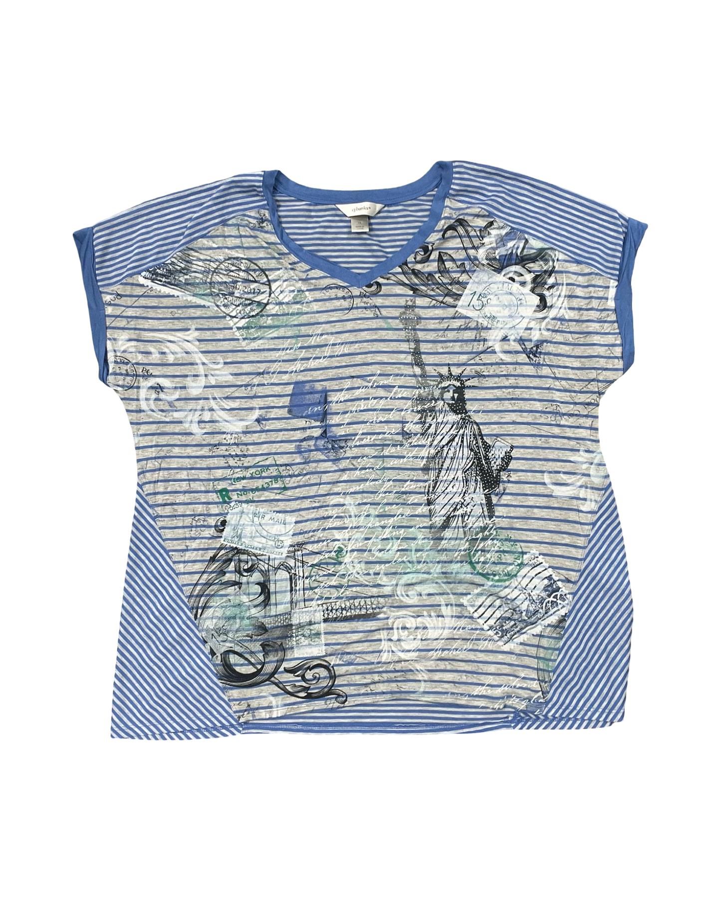 Top Ss By Cj Banks In Blue, Size:1X