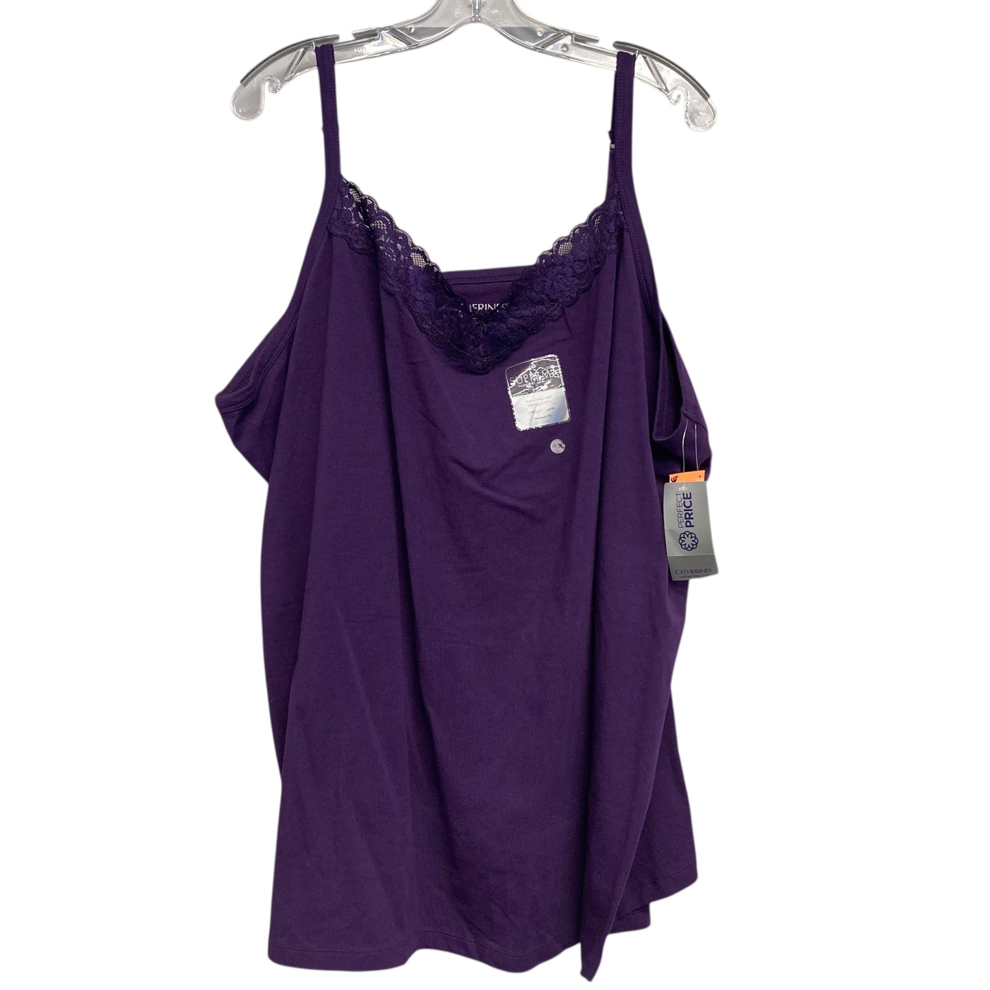 Top Sleeveless Basic By Catherines In Purple, Size:4X