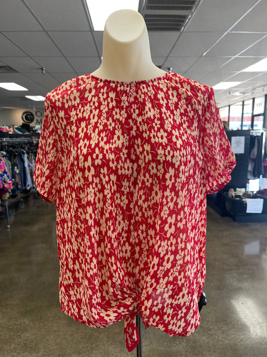 Red Top Short Sleeve Madewell, Size M