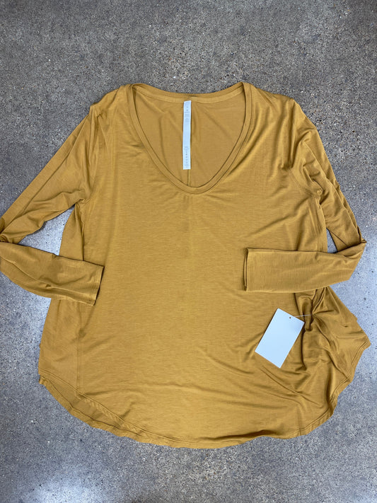 Tan Athletic Top Long Sleeve Crewneck Lululemon, Size 10