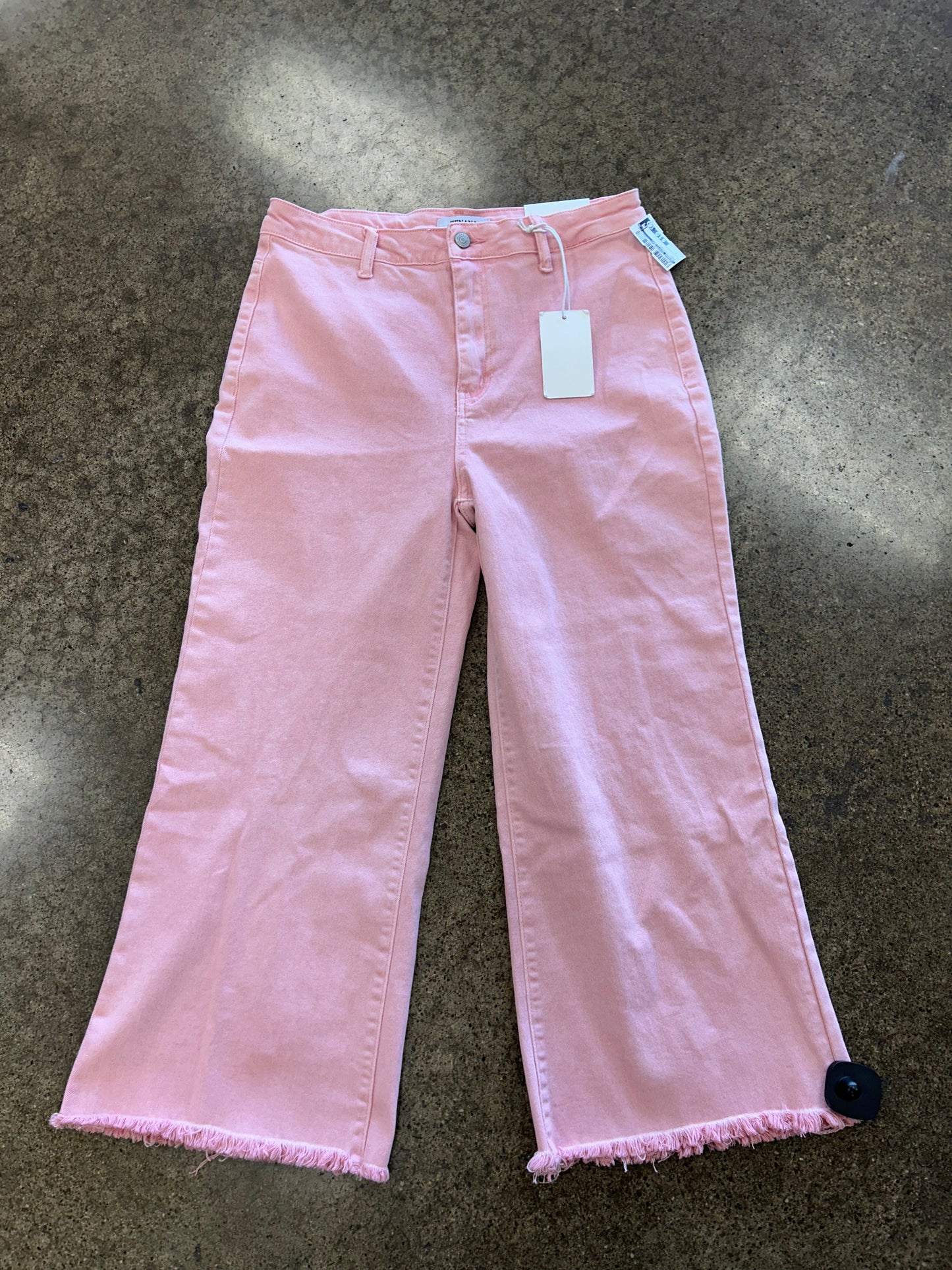 Jeans Cropped By Zenana Outfitters In Pink, Size: L